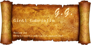 Gintl Gabriella névjegykártya